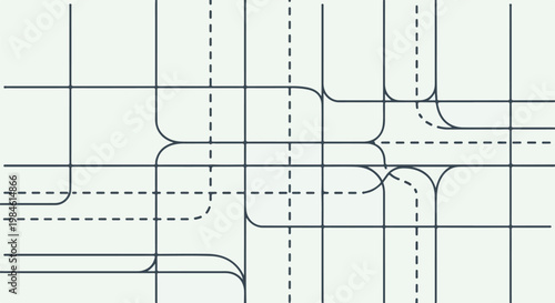 abstract geometric lines pattern with curves and dashed accents