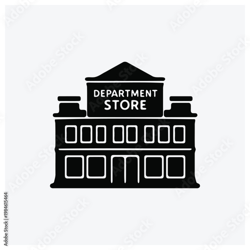 Department store building facade silhouette
