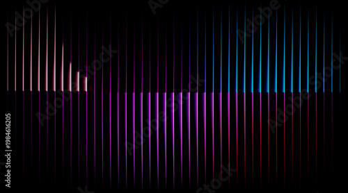 Vibrant multicolored sound wave pattern on a black background