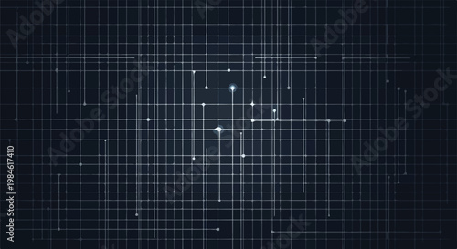 Abstract digital grid network background with neon lines