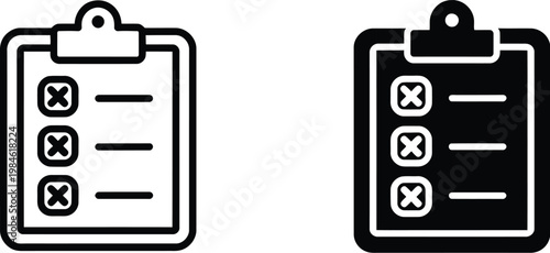 Vector Art of Clipboard with Checklist Icon showing project planning task tracking productivity management and office administration concept design