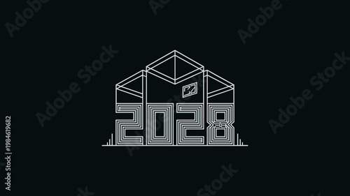 Flat vector datacenter module with glass panel detail - for hosting service visuals