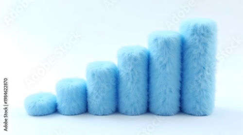 Fluffy Blue Bar Chart Representing Growth and Progress in Business Metrics and Analytics