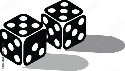 Vector Dices Icon Two Tone Design on Black and White Background representing gambling game chance luck and casino dice concept illustration
