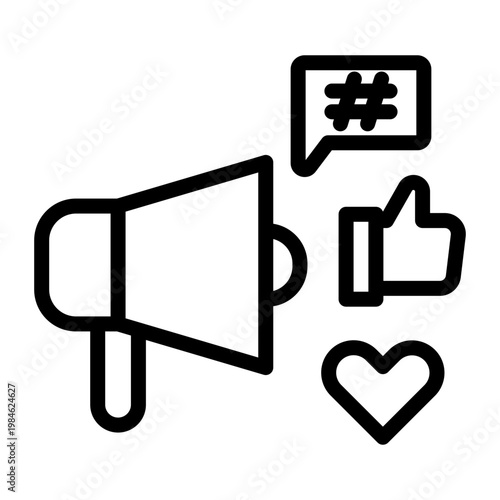 Content Promotion. Icon Style Line