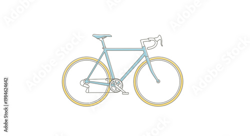 Minimalist illustration of a classic road bicycle with drop handlebars and thin tires.