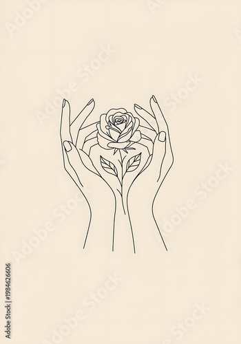 Tender Linework: Rose's Embrace