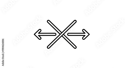 An illustration depicts two arrows crossing and pointing in opposite directions in a graphic design.