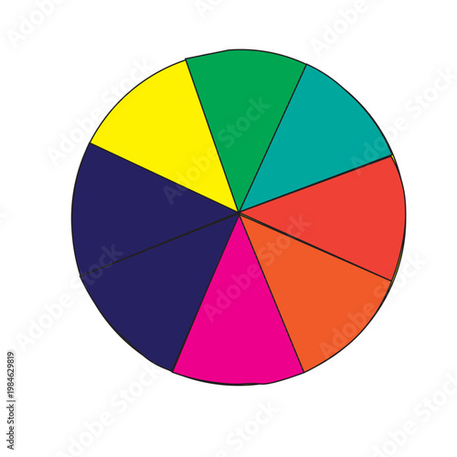 Ein buntes 3d Kreisdiagramm Design zeigt ein CMYK Farbrad Vektor Icon als Business Symbol für ein modernes Grafik Spektrum und eine kreative Farbenskala Kunst Abbildung