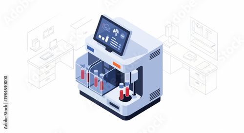 Isometric Automated Blood Chemistry Analyzer and Laboratory Diagnostic Machine for Medical Research and Clinical Testing