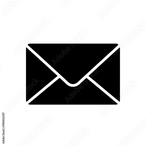 Black envelope icon on a for mail or messaging concepts