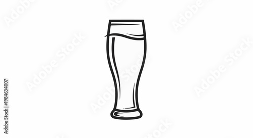 Stylized drawing of a tall glass of beer with foam
