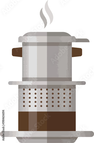 Coffee percolator pot flat vector illustration isolated on white background