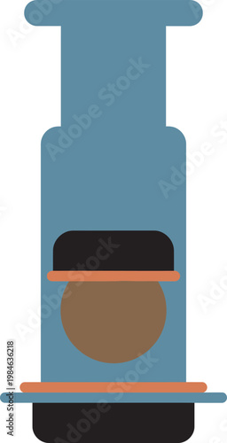 AeroPress coffee maker flat vector illustration isolated on white background