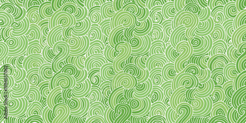 Abstract swirling pattern in varying shades of green a seamless design
