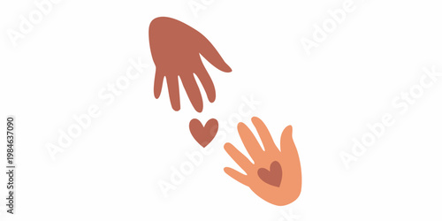 Abstract illustration of hands reaching for a heart shape