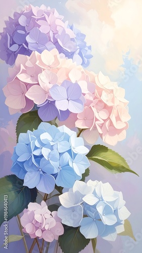 Hydrangea Bouquet Pastel.