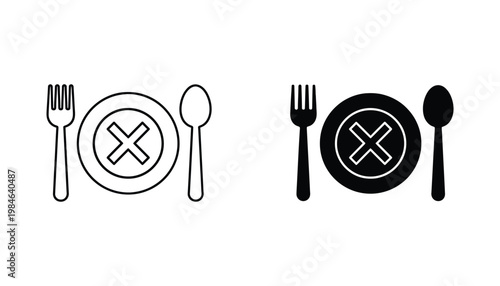Restaurant Closed Fork Spoon Plate Symbol Business Interruption