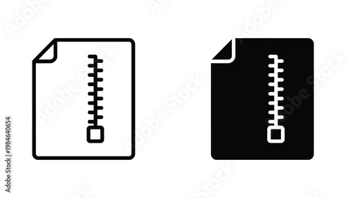 Zipper File Icon Compression Archive Data Storage