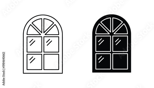 Arched Window Design Architectural Element Graphic