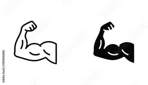 Biceps Muscle Flexing Icon Strength Power Commercial