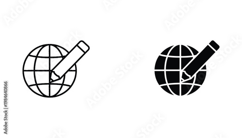 World Globe Pencil Drawing Concept Global Education Writing Design