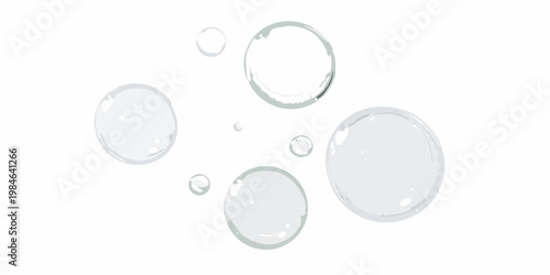 Floating soap bubbles against a clean bright white background