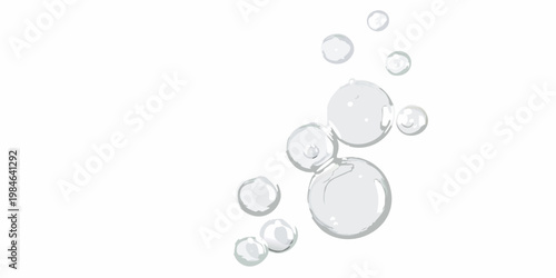 Floating soap bubbles against a clean white background