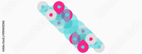 Abstract colorful circles overlap, creating dynamic visual pattern. Light background emphasizes shapes, offering modern aesthetic.