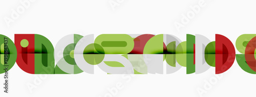 Abstract graphic design. Overlapping circles create word google. Colors include red, green, blue, gray. Minimalist style.