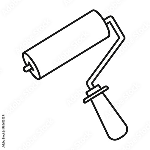 Paint roller icon with home improvement painting decorating renovation