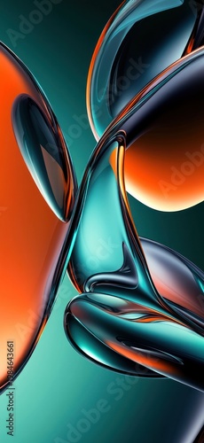 Flowing abstract shapes with glossy and vibrant colors for a modern, artistic digital display