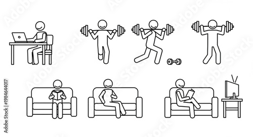 Stick Figures Depicting Various Activities and Lifestyles.