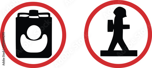 Minimalist pictograms a black and white illustration of a spray can and a person with arms raised