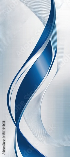 Blue curves design with flowing shapes on gray, white background. Use for websites or graphic design