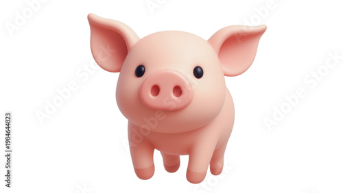 3D cartoon a cute pink piggy cartoon illustration isolated on white representing finance, wealth, and money savings for business investment