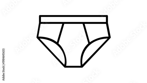 Men's Briefs or Swimsuit Vector Icon Illustration. Minimalist flat line art design of male underwear, swimming trunks, or briefs. Scalable AI-generated graphic for fashion and apparel themes.