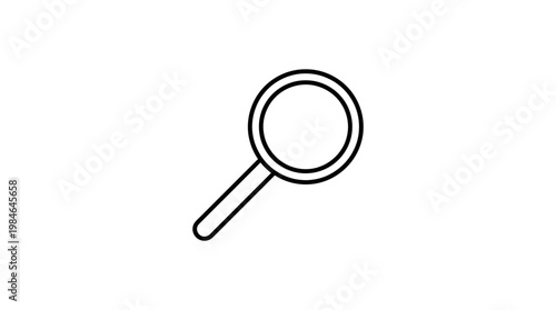 Magnifying glass icon line art symbol.