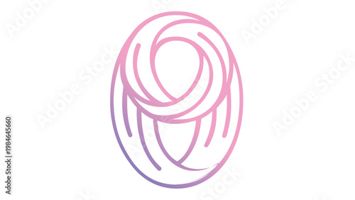 Abstract Trench Coat Line Icon Vector Illustration, Minimalist Swirl Design for Everyday Clothing Fashion Branding, Scalable Gradient Purple and Pink Graphic Element for Modern Apparel Apps