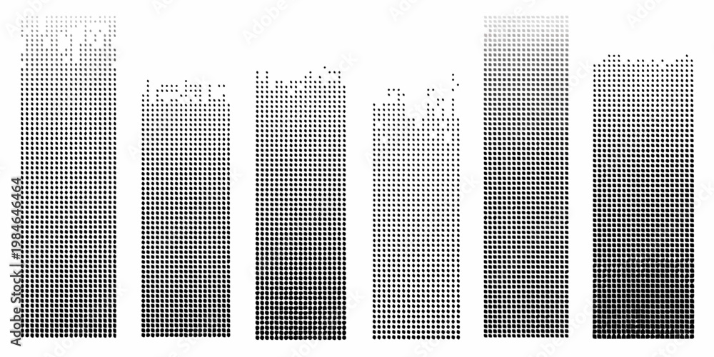 Fototapeta premium Abstract digital art featuring vertical columns of varying dot densities
