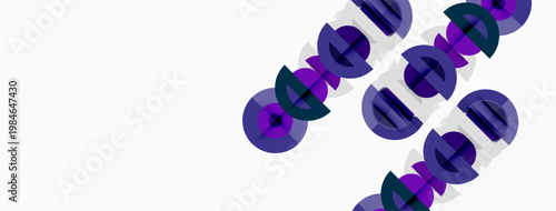 Purple symbols repeat across white background. Geometric shapes create abstract pattern. Minimalist design, simple composition.