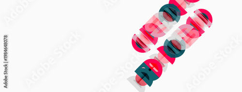 Text reads custom design in layered, pinkishred hues. White background dominates image, simple composition.