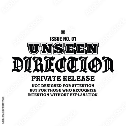 unseen direction private release streetwear typography blackletter