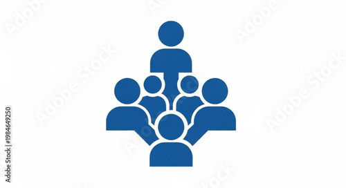 Teamwork and Leadership Concept Icon with Group of People.