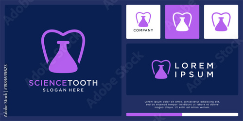 Science tooth logo design template