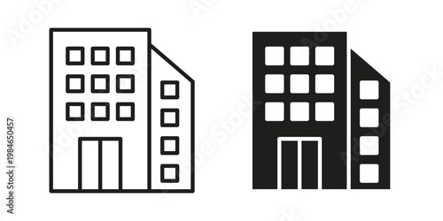 Commercial building icon for graphic and web projects