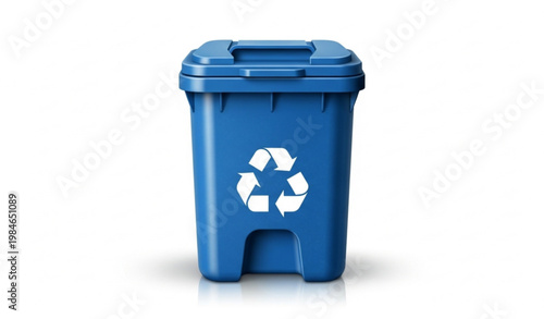 Blue Recycling Bin Waste Container Eco Vector Illustration