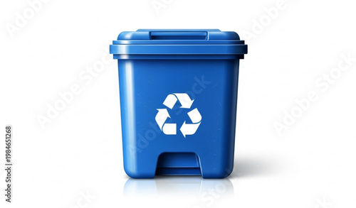 Blue Recycling Bin Waste Container Eco Vector Illustration