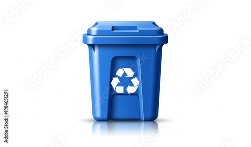 Blue Recycling Bin Waste Container Eco Vector Illustration