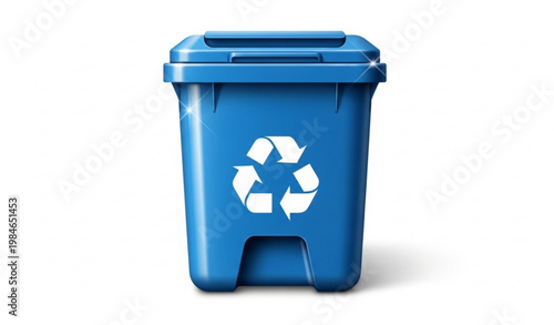 Blue Recycling Bin Waste Container Eco Vector Illustration
